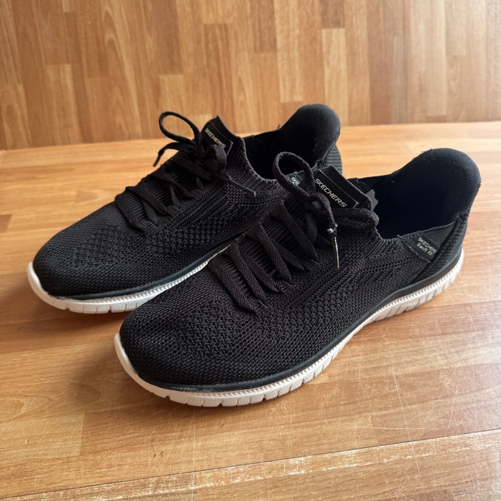 Skechers Hands Free Slip-ins: Virtue - Divinity women's sneakers. Black, size 7 - Picture 3 of 11
